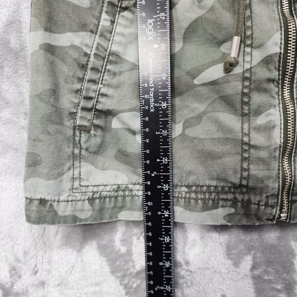 Old Navy Jacket Womens S Green Camo Cotton Full Zip Drawstring Field Outdoors - Picture 7 of 8